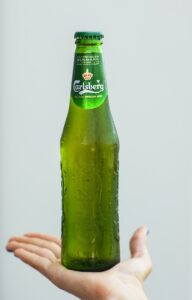 Green Glass Liquor Bottle